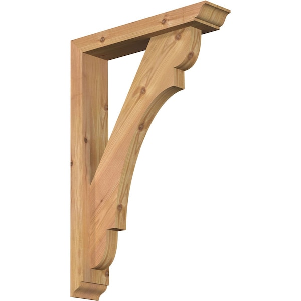Ekena Millwork Olympic Traditional Smooth Bracket w/ Offset Brace, Western Red Cedar, 3 1/2"W x 16"D x 24"H BKT0402X16X24OLY01SWR - main
